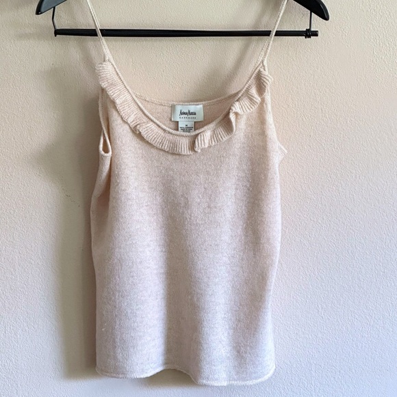 Neiman Marcus Cashmere Ruffle Cami - Picture 1 of 6